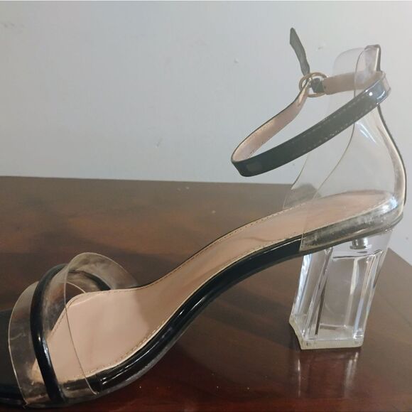 Elegant Black and Clear Women's Heels - Picture 5 of 10